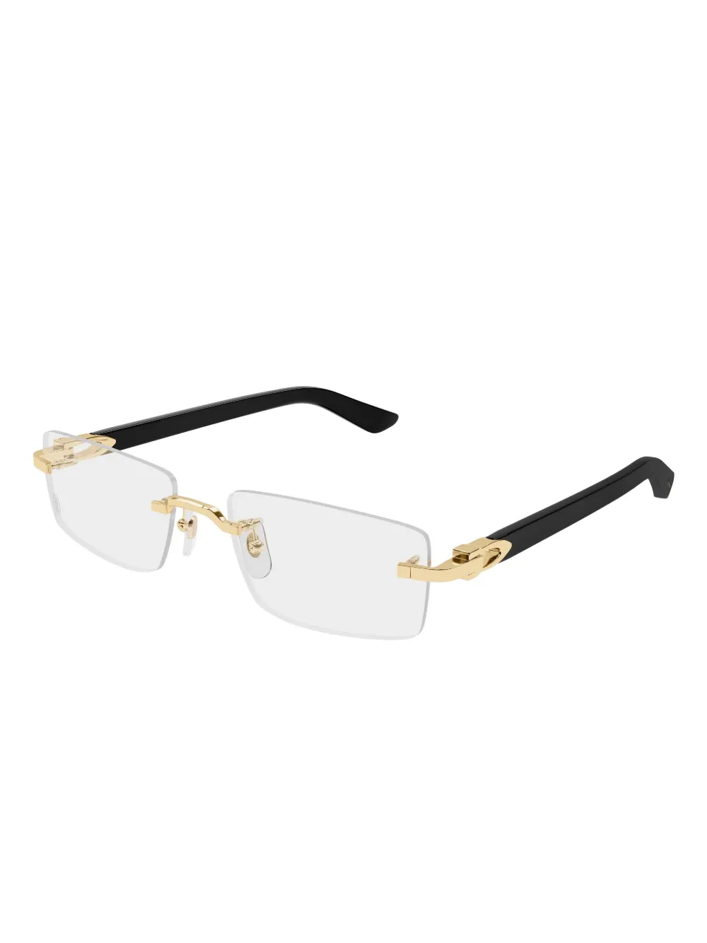 Cartier Eyewear rectangle rimless glasses | Black | Image 1