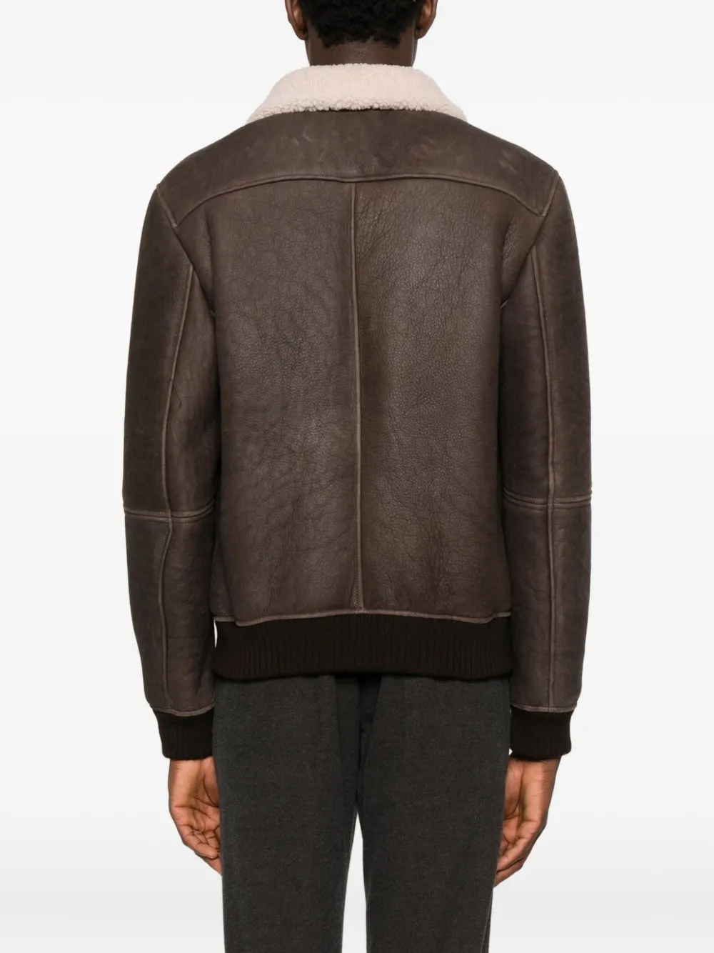 Eraldo Baita Shearling-collar Jacket In Brown