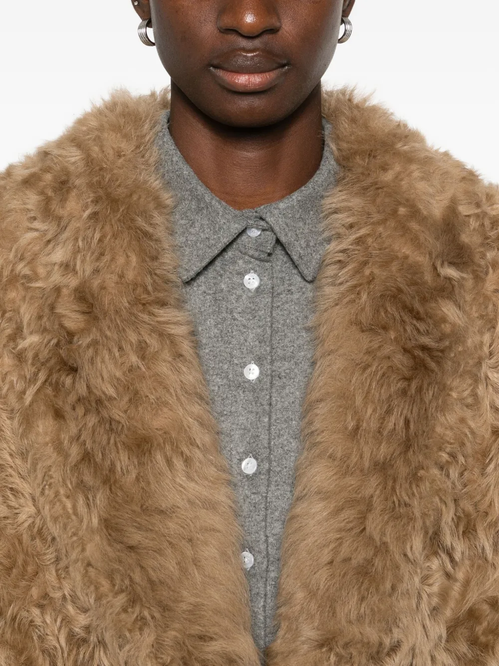 Numerootto Jack van imitatiebont met ceintuur Bruin