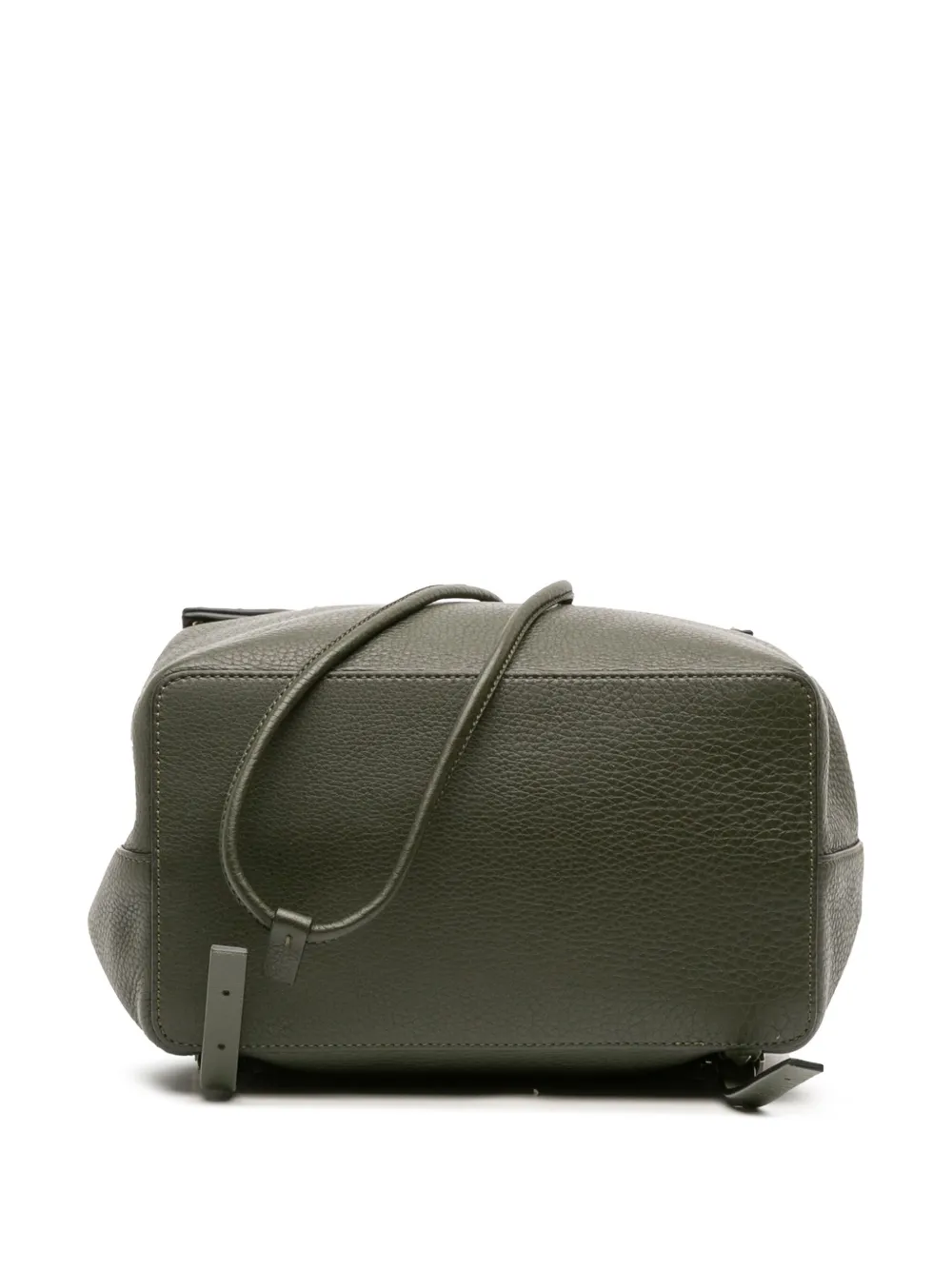 Pre-owned Valentino Garavani 2018-2025 Grained Calfskin Rockstud Flap Backpack In Green