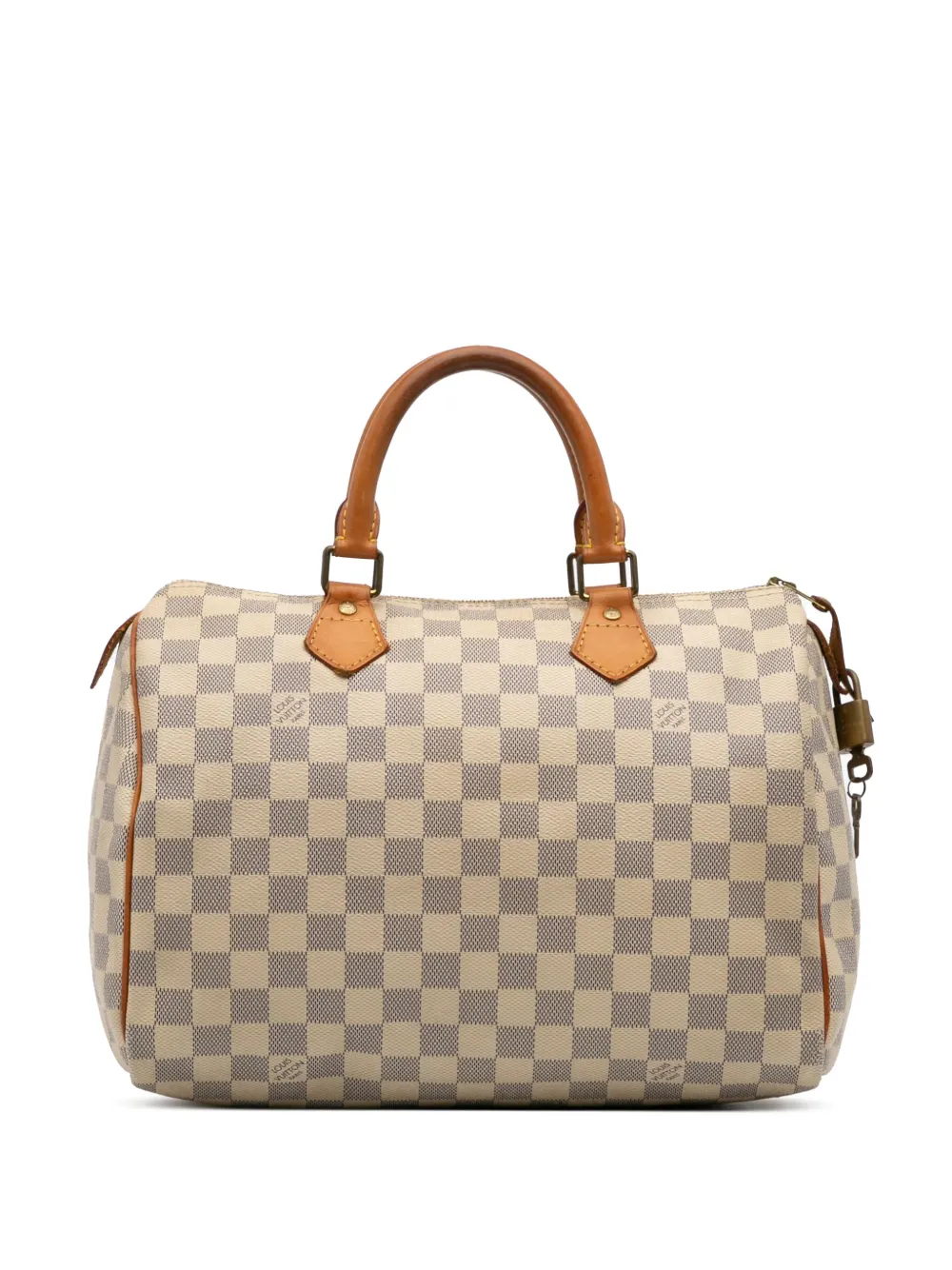 Louis Vuitton Pre-Owned 2011 ダミエ アズール スピーディ 30 ボストンバッグ - ホワイト Louis Vuitton Pre-Owned 2011 ダミエ アズール スピーディ 30 ボストンバッグ - ホワイト