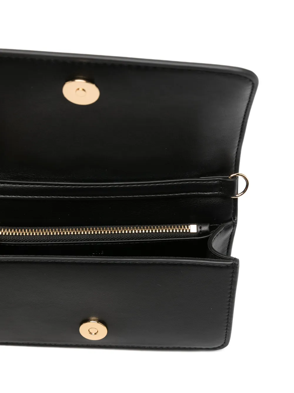 Love Moschino Logo-plaque Quilted Clutch Bag In Black