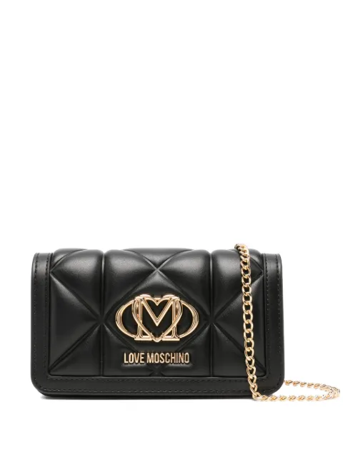 Love Moschino bolsa de mano capitonada con placa del logo