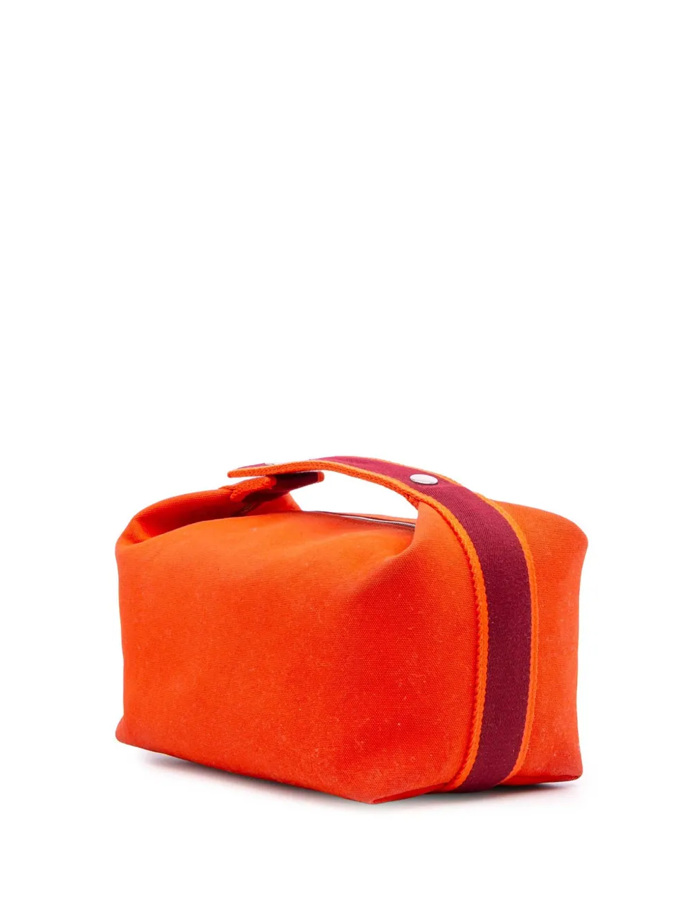 Pre-owned Hermes 2021-2025 Large Canvas Bride A Brac Case Vanity Bag In Orange