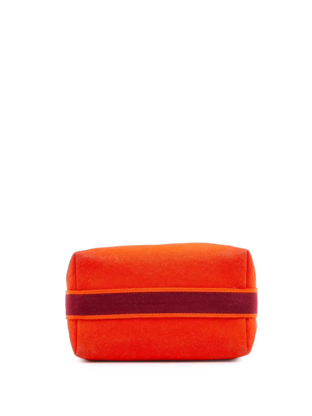 Pre-owned Hermes 2021-2025 Large Canvas Bride A Brac Case Vanity Bag In Orange