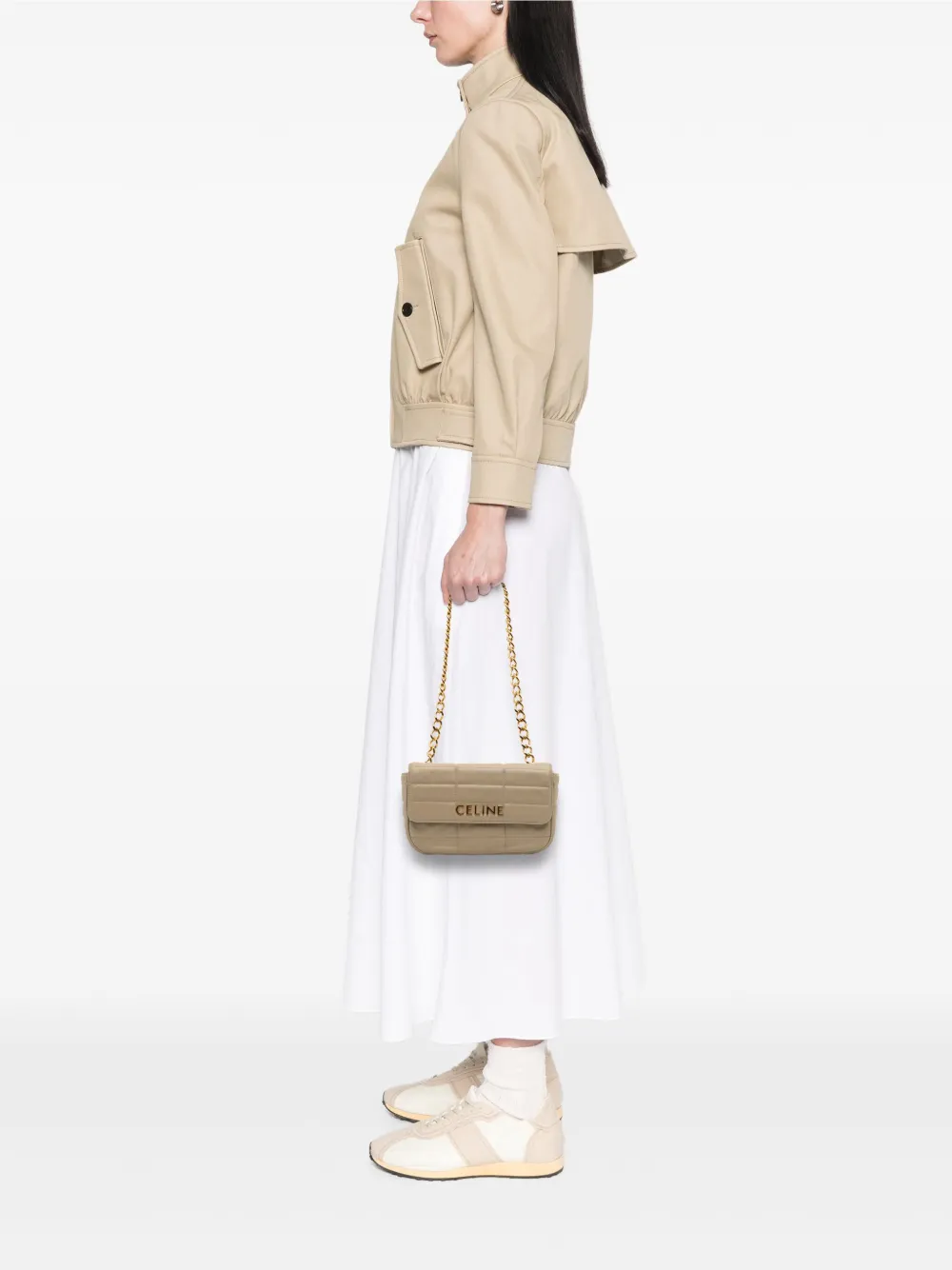 Celine Pre-Owned 2022 Matelasse Goatskin Monochrome Chain shoulder bag | Pre-Owned | Image 2