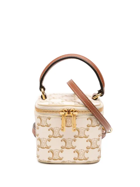 Celine Pre-Owned bolsa satchel Vanity mini de lona recvestida Triomphe 2023