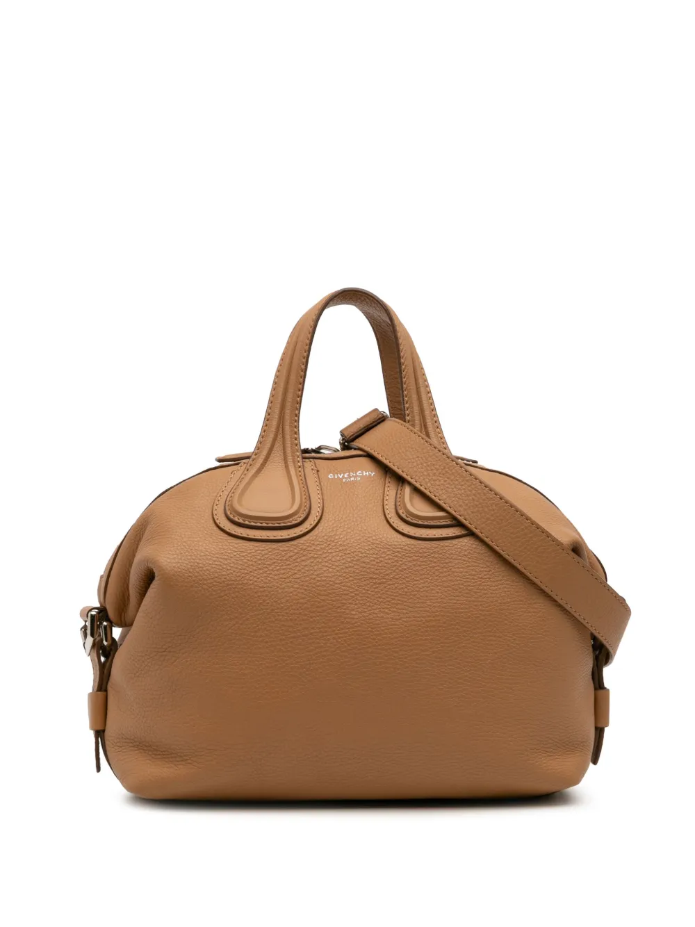 Pre-owned Givenchy 2017 Small Leather Nightingale Satchel In Brown