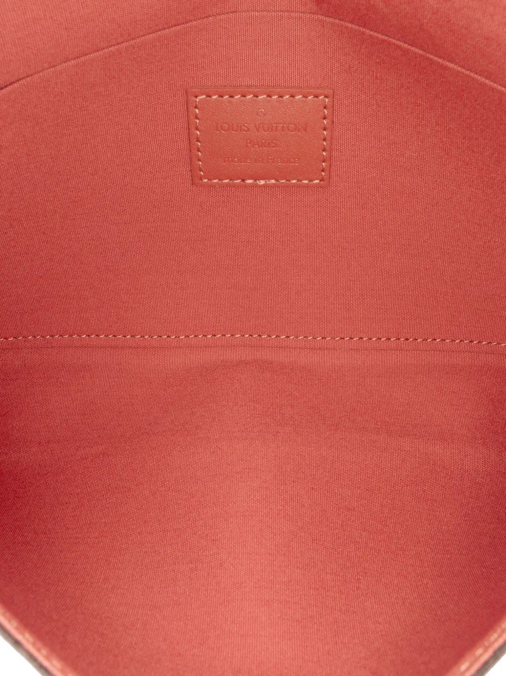 Pre-owned Louis Vuitton 2017 Monogram Vernis Pochette Felicie Valentine Dog Crossbody Bag In Pink