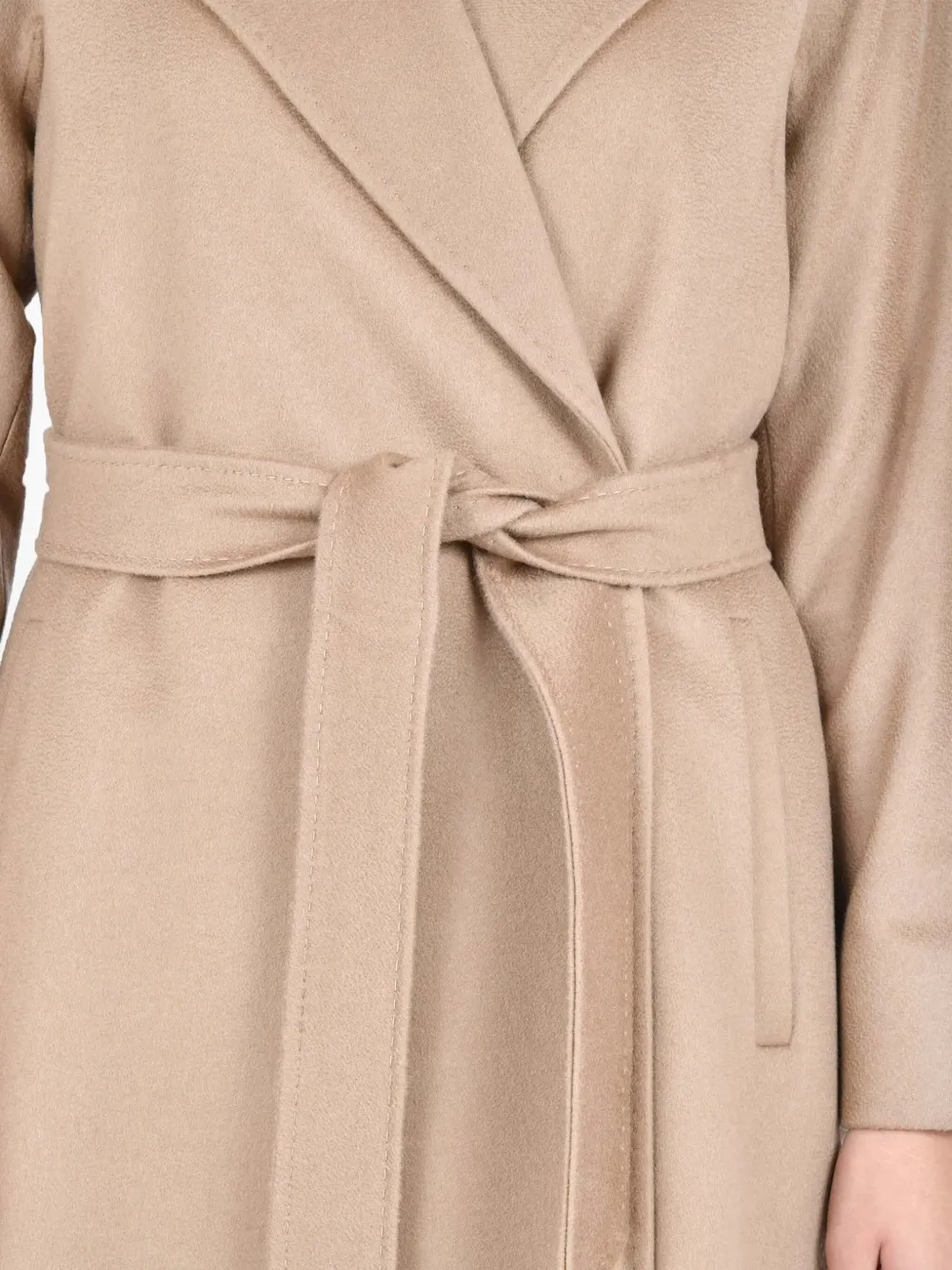 Max Mara Belted Cashmere Coat In Brown