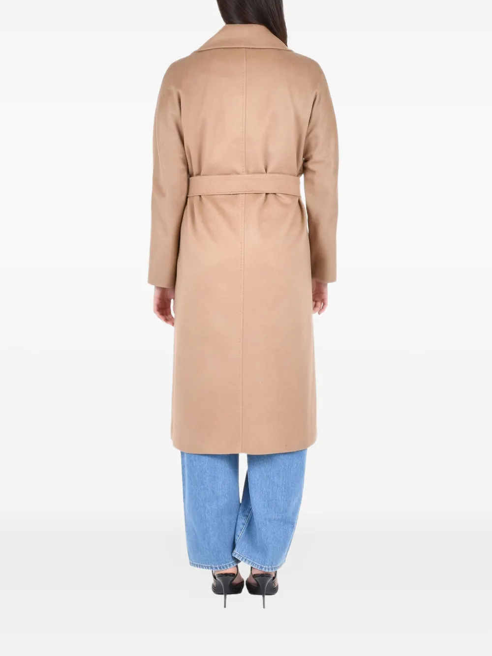 Max Mara Belted Cashmere Coat In Brown