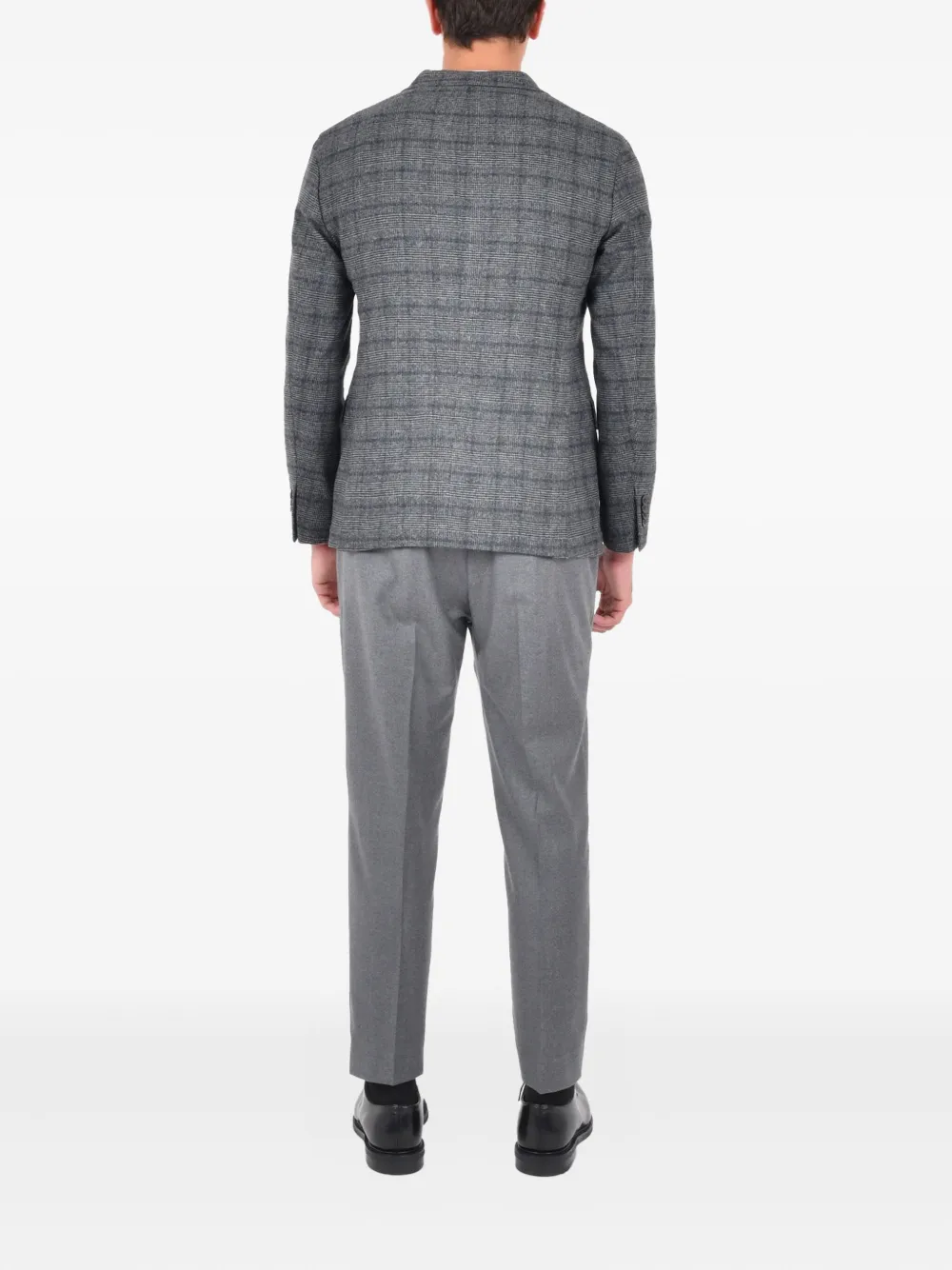 Boglioli Geruit jack met dubbele rij knopen Grijs