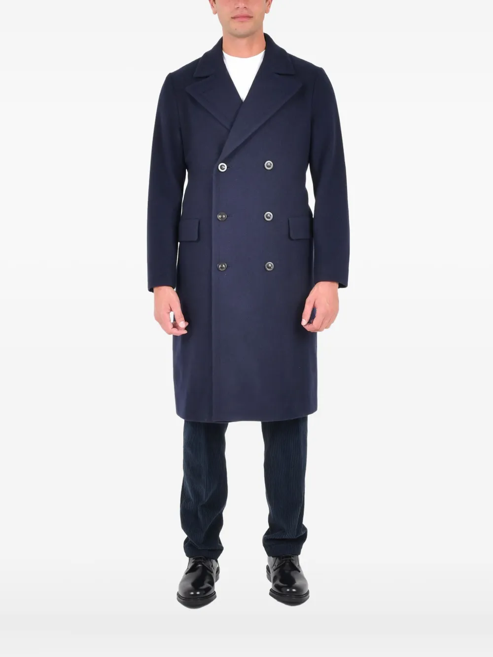 Boglioli double-breasted belted coat | Blue | Image 1