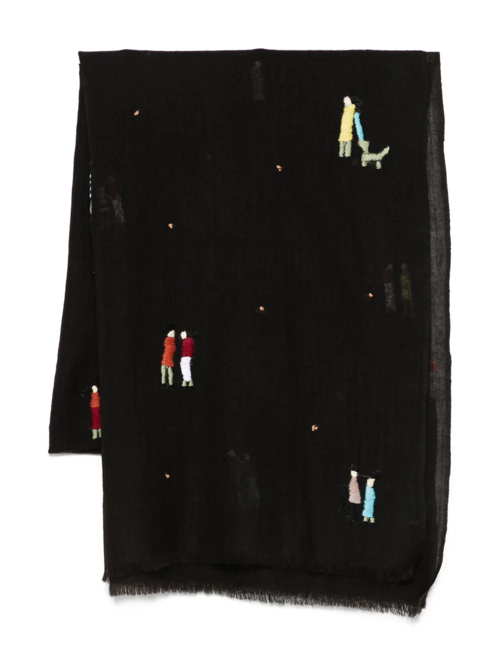 SGOMBERO CANTINE Pegaso embroidered scarf | Black | Image 1