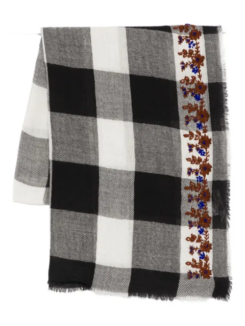 SGOMBERO CANTINE floral-embroidered checked scarf