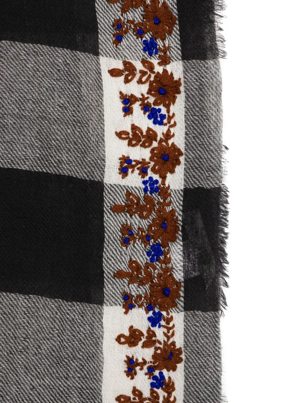 SGOMBERO CANTINE floral-embroidered checked scarf | Image 2