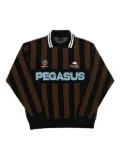 Goodies Sportive Pegasus-detail striped polo shirt - Brown