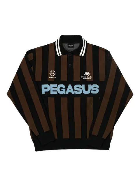 Goodies Sportive Pegasus-detail striped polo shirt