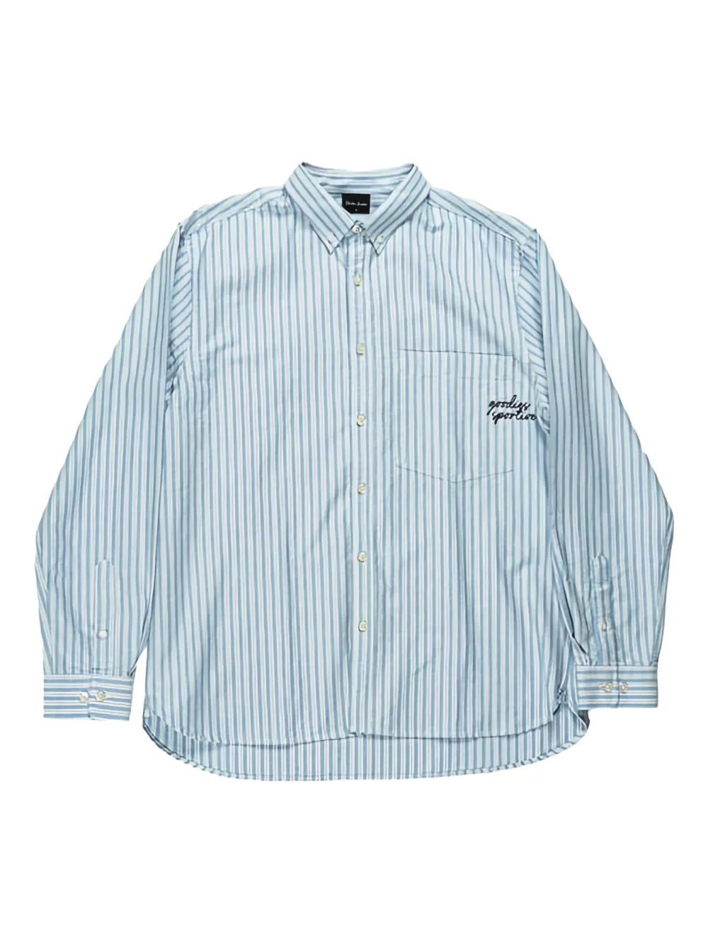Goodies Sportive Striped Patch-pocket Shirt In Blue