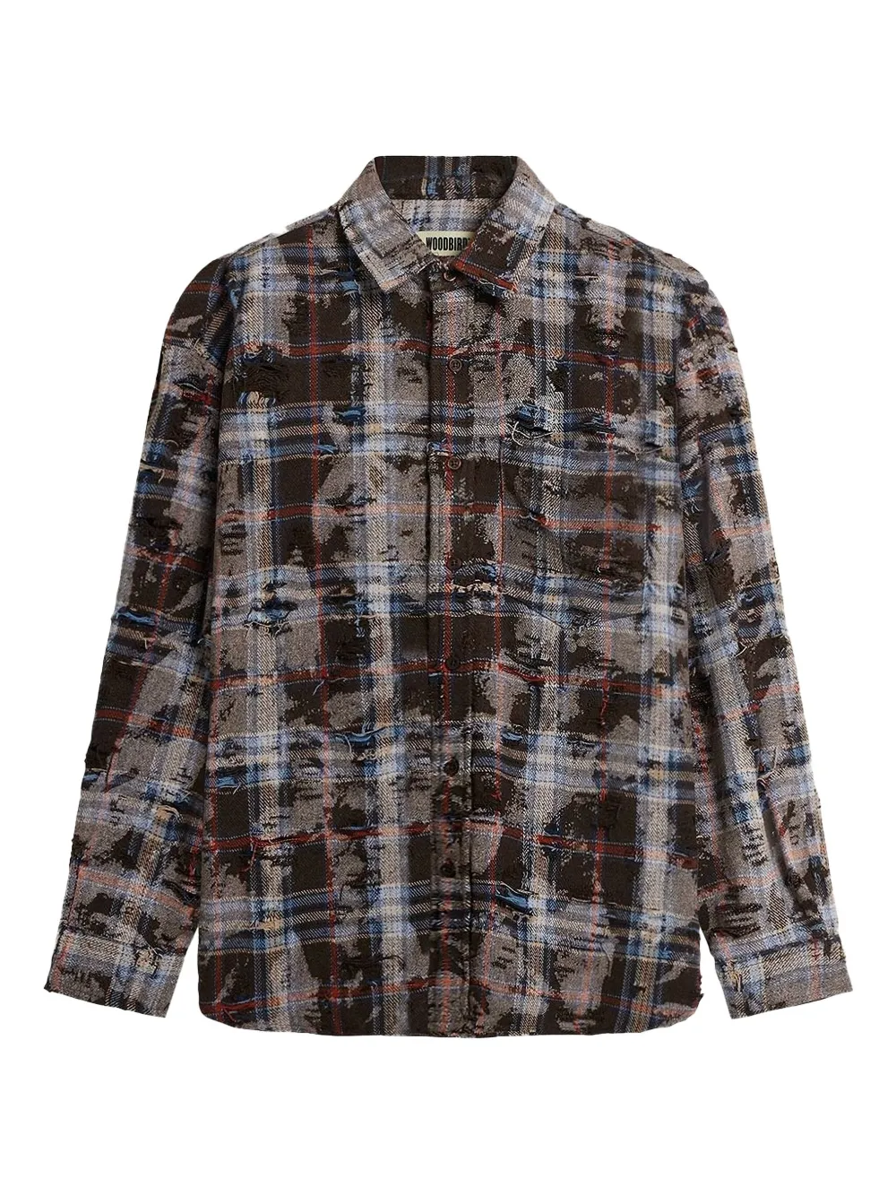 Woodbird WBJong ripped shirt | Brown | Image 1