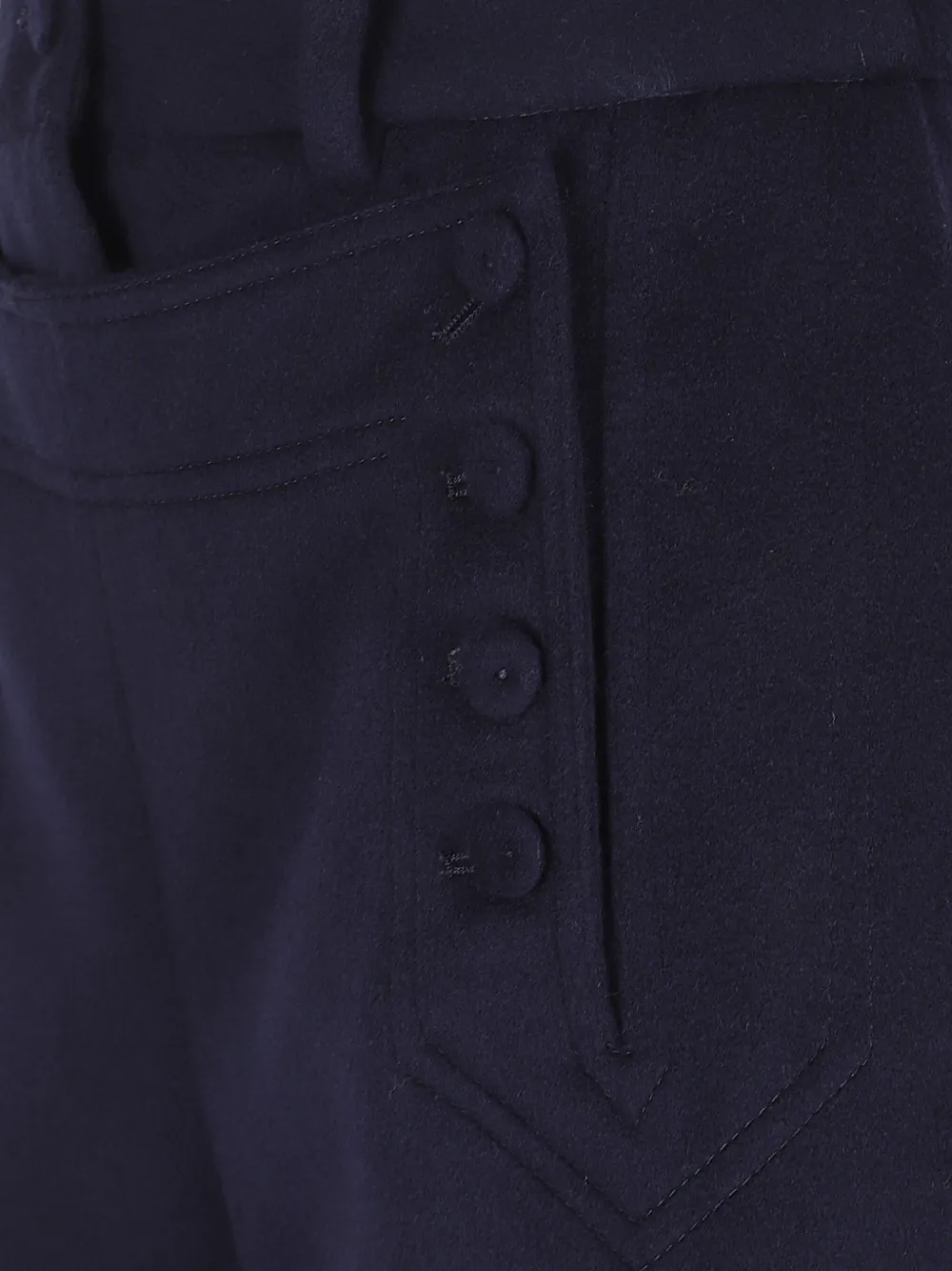 Ermanno Scervino High Waist Wide Leg Trousers With Button Detail In Blue