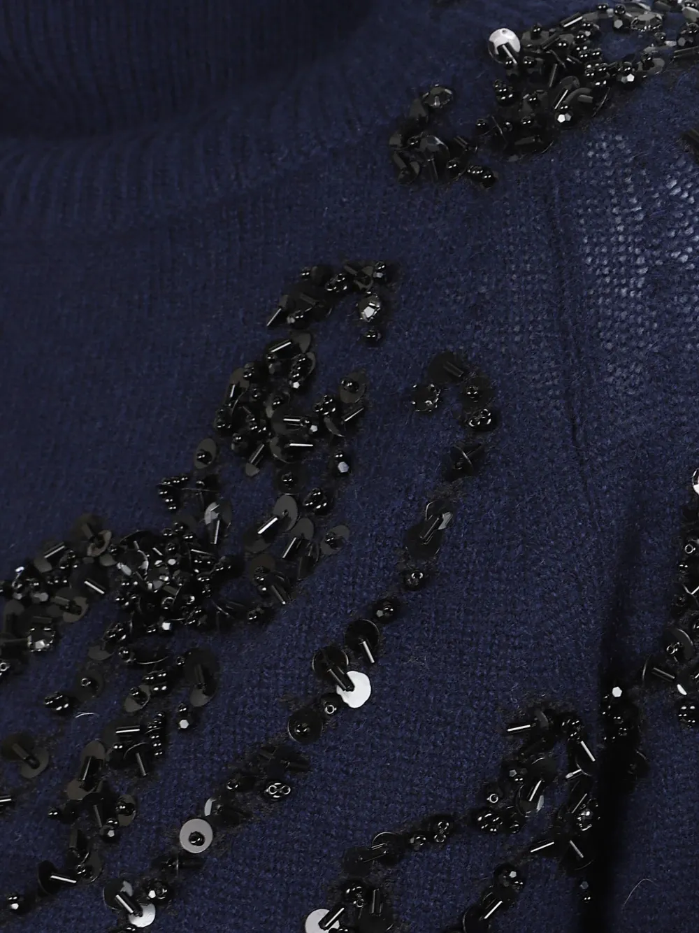 Ermanno Scervino Sequin-embellished Turtleneck Sweater In Blue