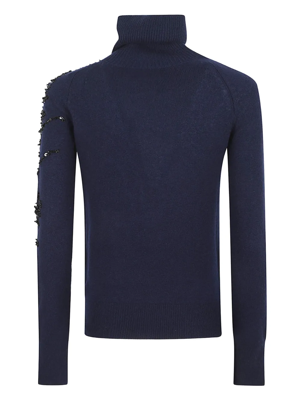 Ermanno Scervino Sequin-embellished Turtleneck Sweater In Blue