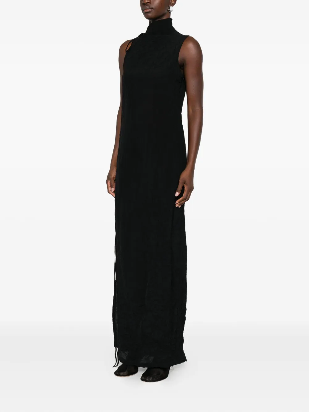 Hope Tie-detailing Midi Dress In Black