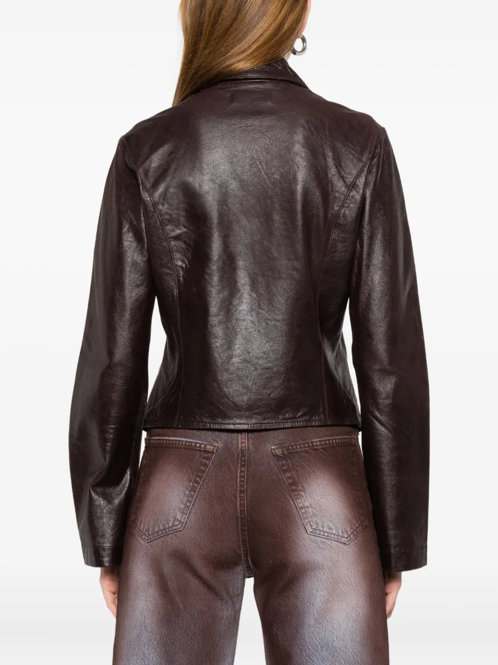 Hope Zip-fastening Leather Jacket In Brown