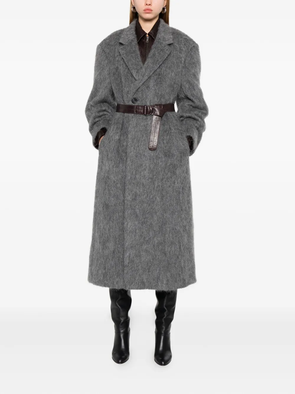 Hope Abolish Belted Coat In Gray
