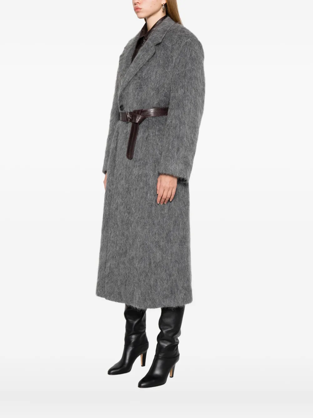 Hope Abolish Belted Coat In Gray