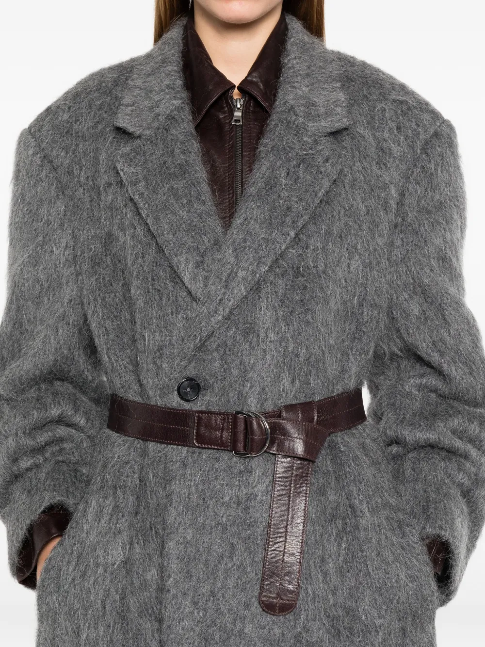 Hope Abolish Belted Coat In Gray