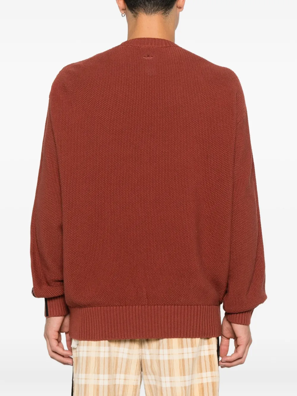 adidas ADI006 gestreepte trui met knoop Bruin