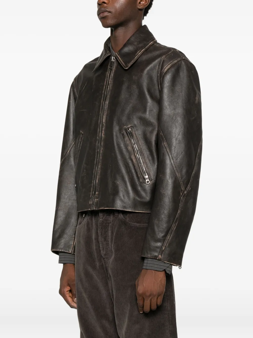 Hope For Men Void Leather Jacket In Black
