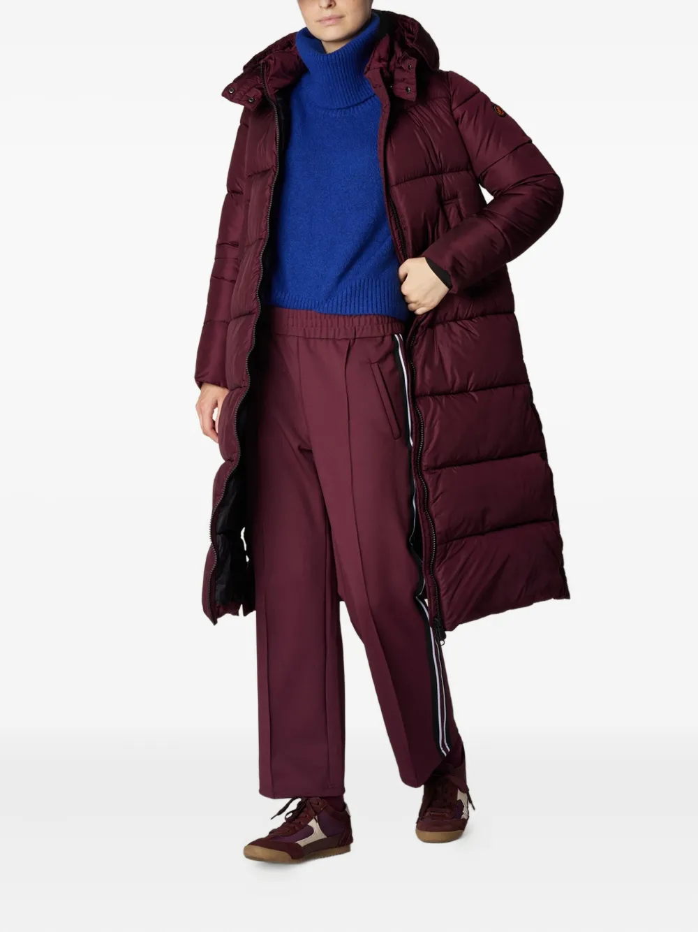 Save The Duck Hooded Padded Coat In Red