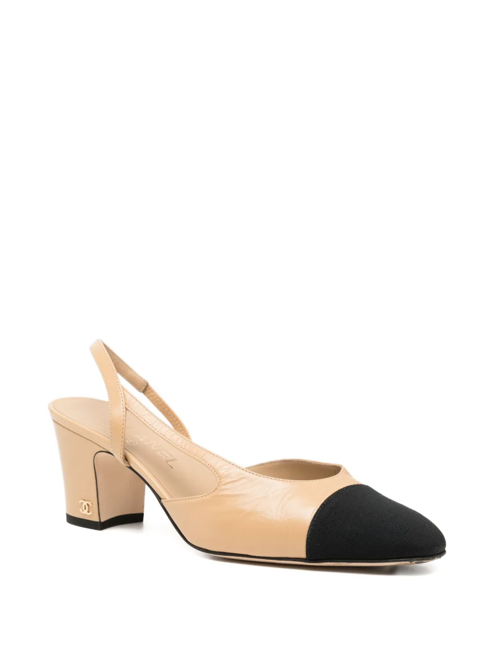 CHANEL Pre-Owned 70 mm slingback pumps - Beige