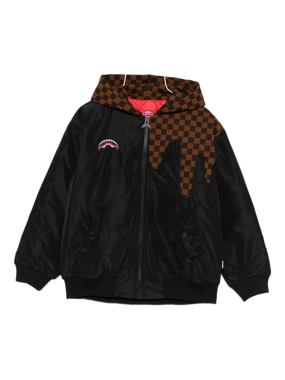 Sprayground Kid Zip-up Bomber Jacket In Black