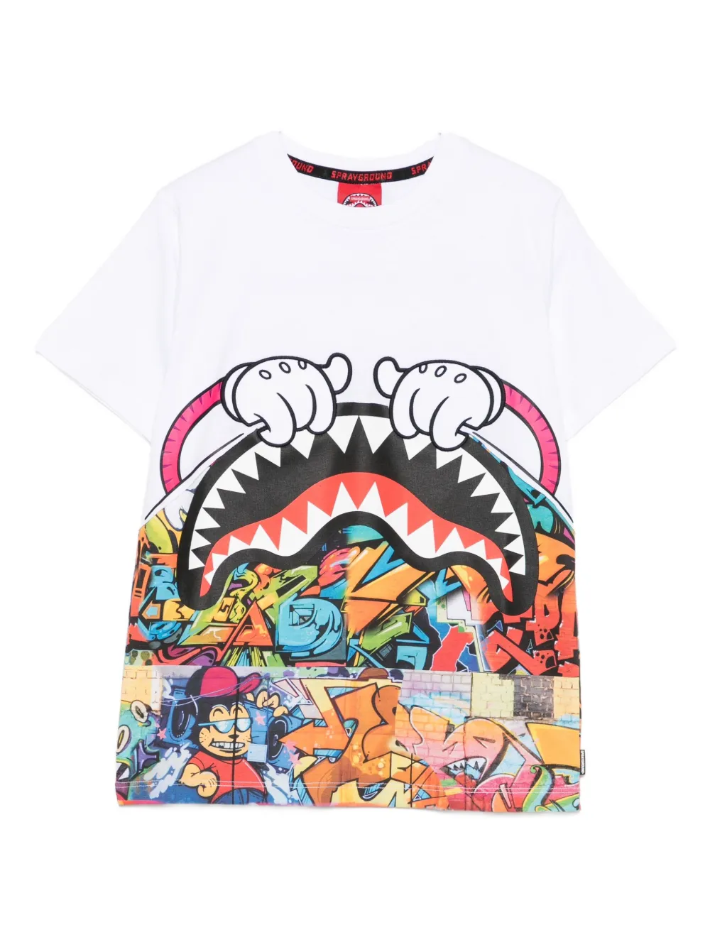 Sprayground Kid Kids' Graphic-print T-shirt In White
