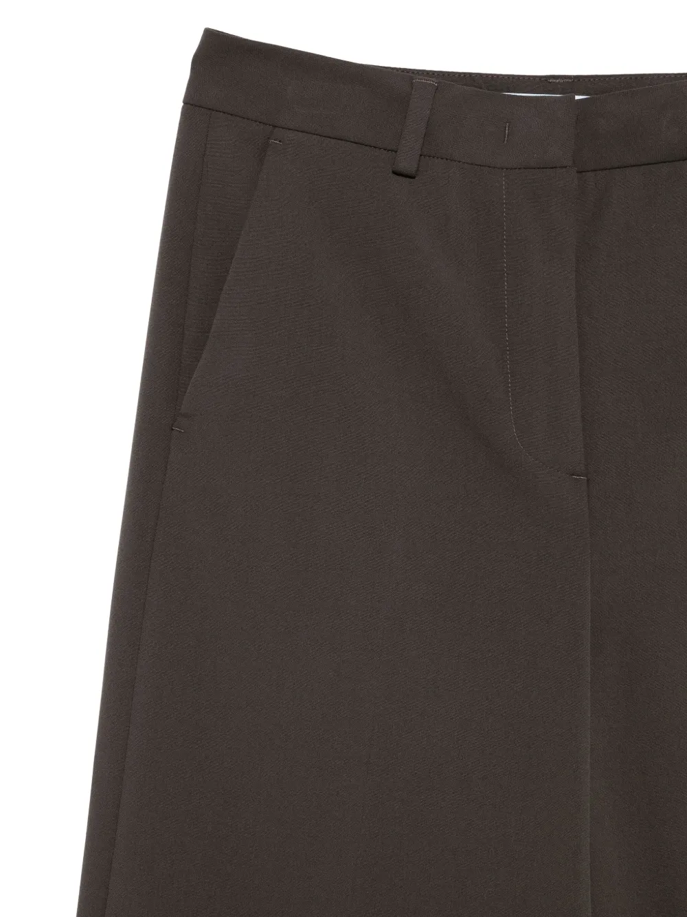 Blugirl Tailored Wide-leg Cropped Pants In Brown
