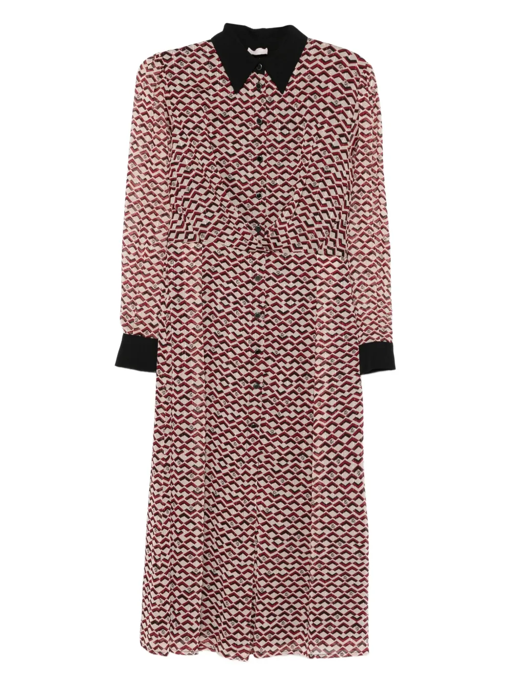 LIU JO geometric-pattern collared dress | Neutrals | Image 1