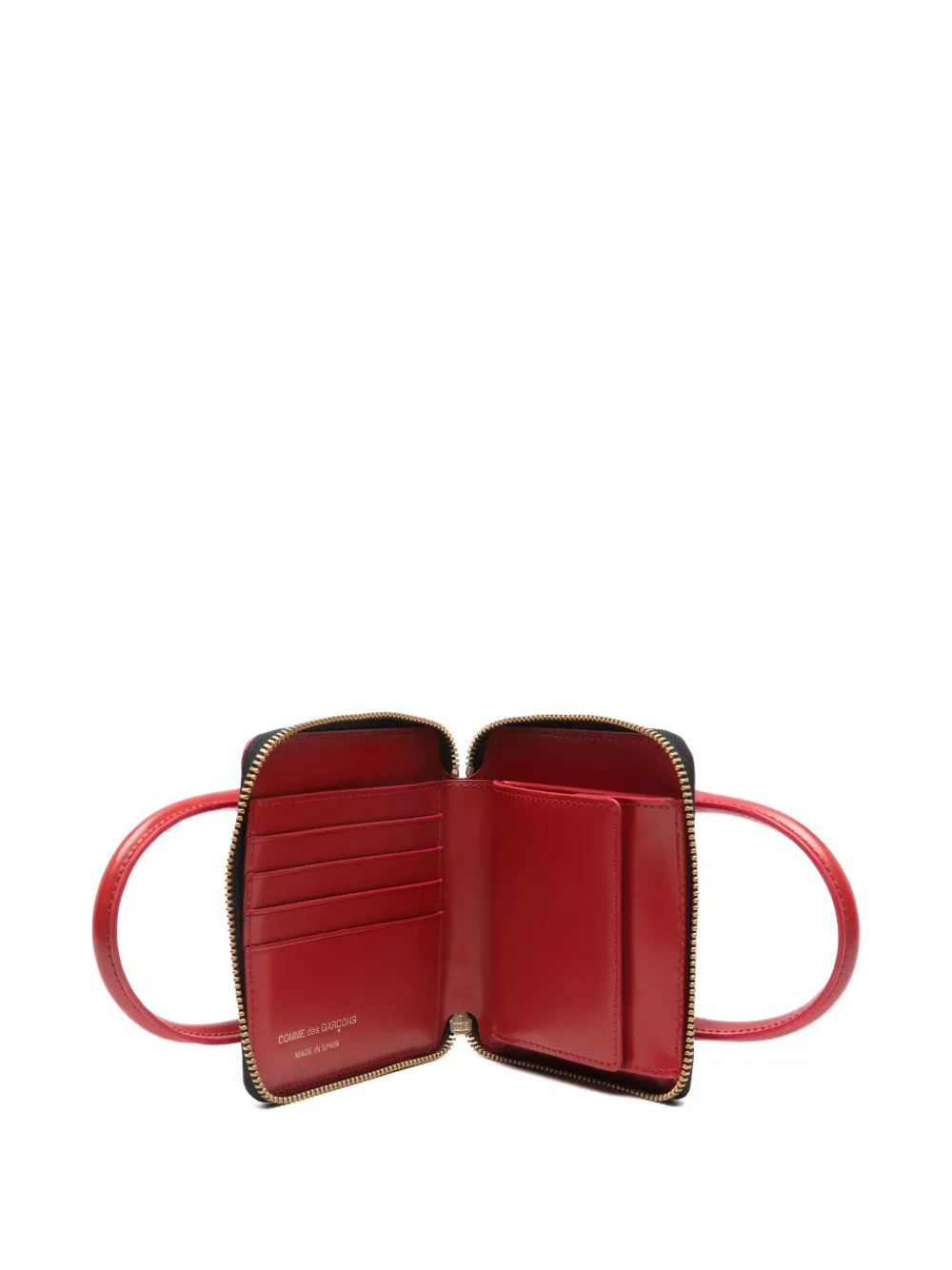 Comme Des Garçons Zipped Wallet In Red