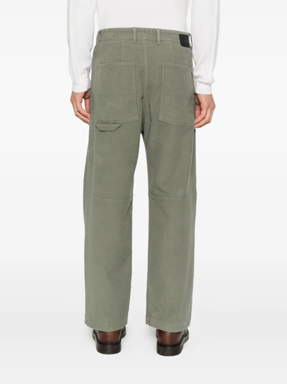 Drykorn Yogga broek met ringdetail Groen