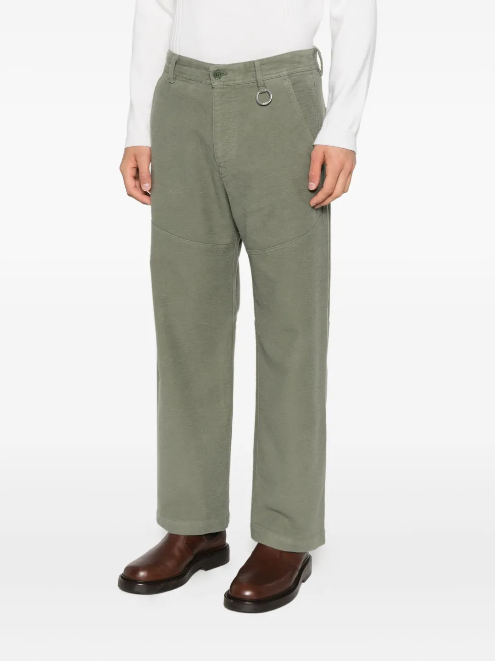 Drykorn Yogga broek met ringdetail Groen