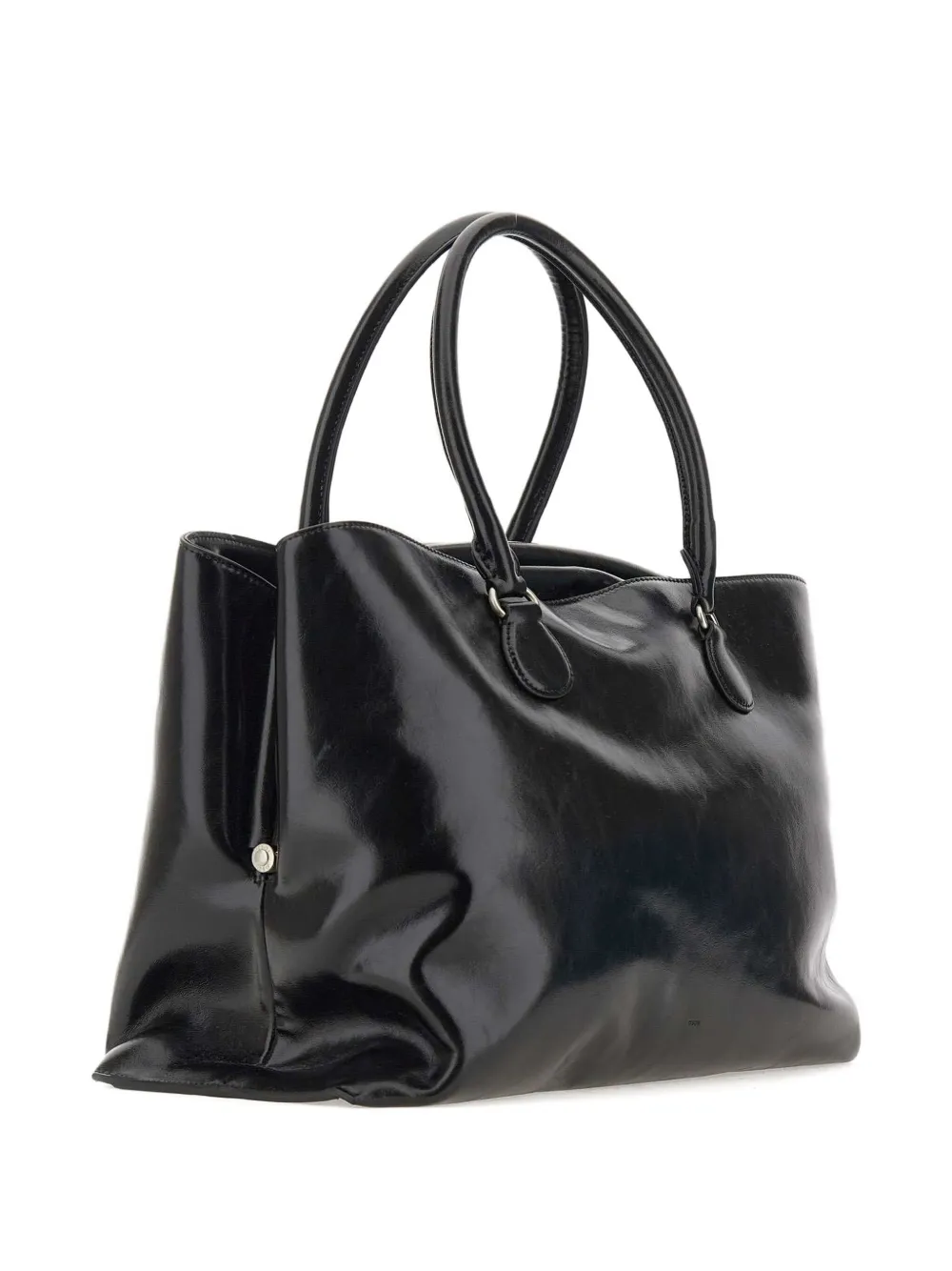 Osoi Double-handle Leather Tote Bag In Black