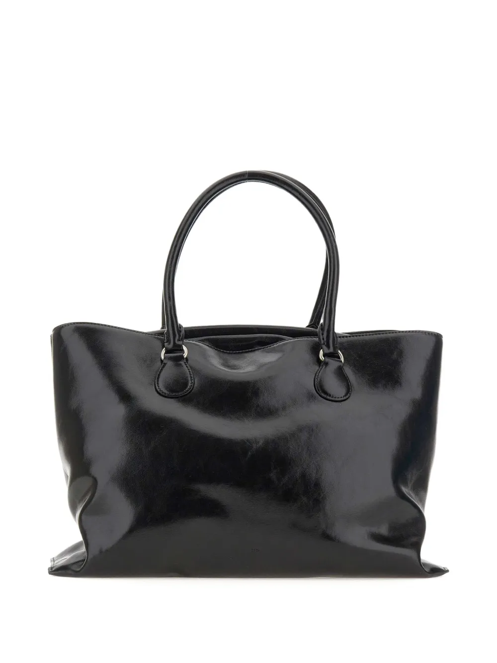 Osoi double-handle leather tote bag - Zwart