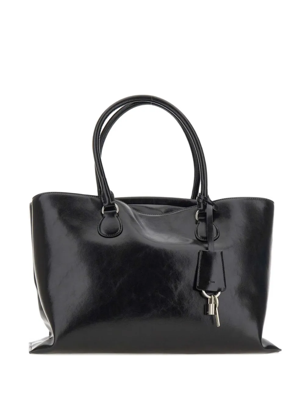Osoi Double-handle Leather Tote Bag In Black