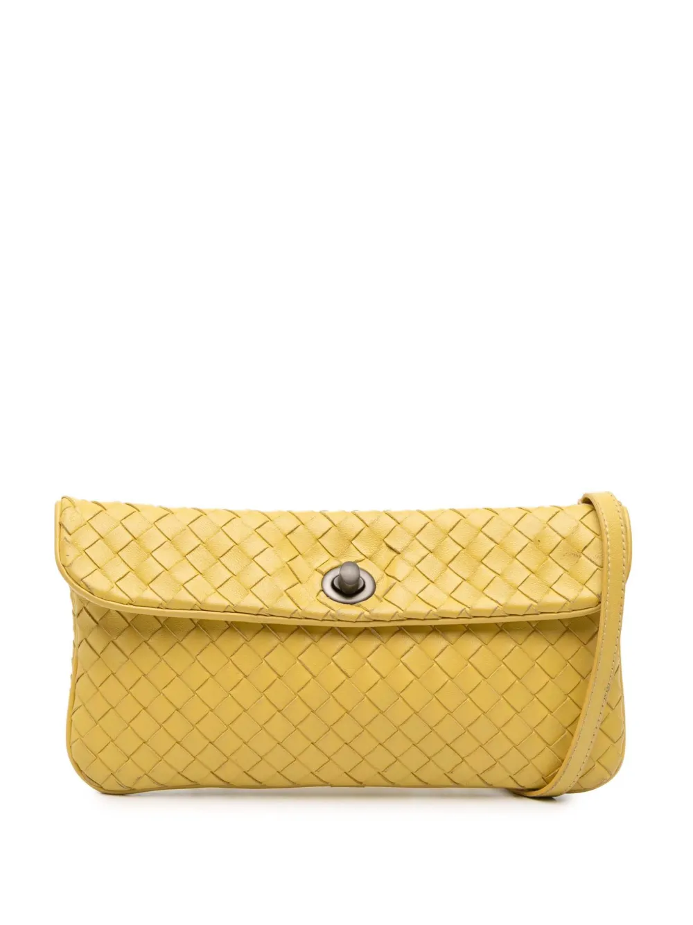 Bottega Veneta Pre-Owned 2013-2025 Mini Nappa Intrecciato Turn Lock crossbody bag - Giallo