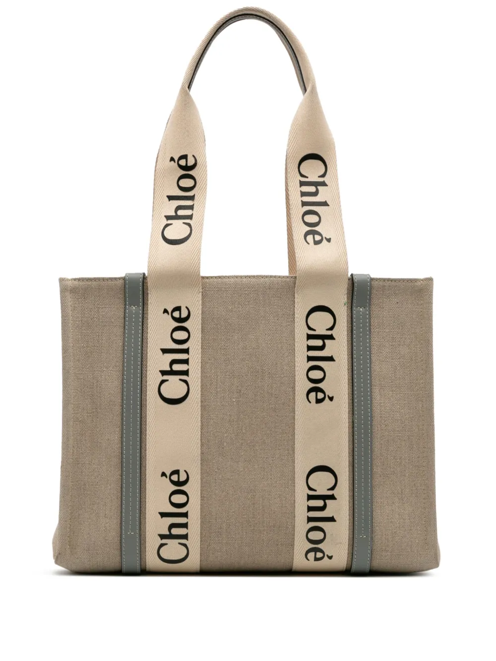 Pre-owned Chloé 2022 Medium Canvas Woody Tote Bag In Brown