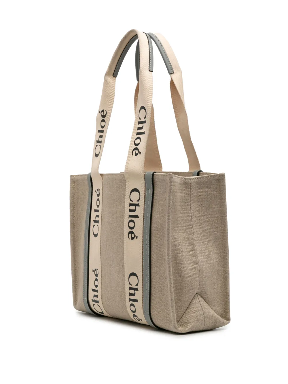 Pre-owned Chloé 2022 Medium Canvas Woody Tote Bag In Brown