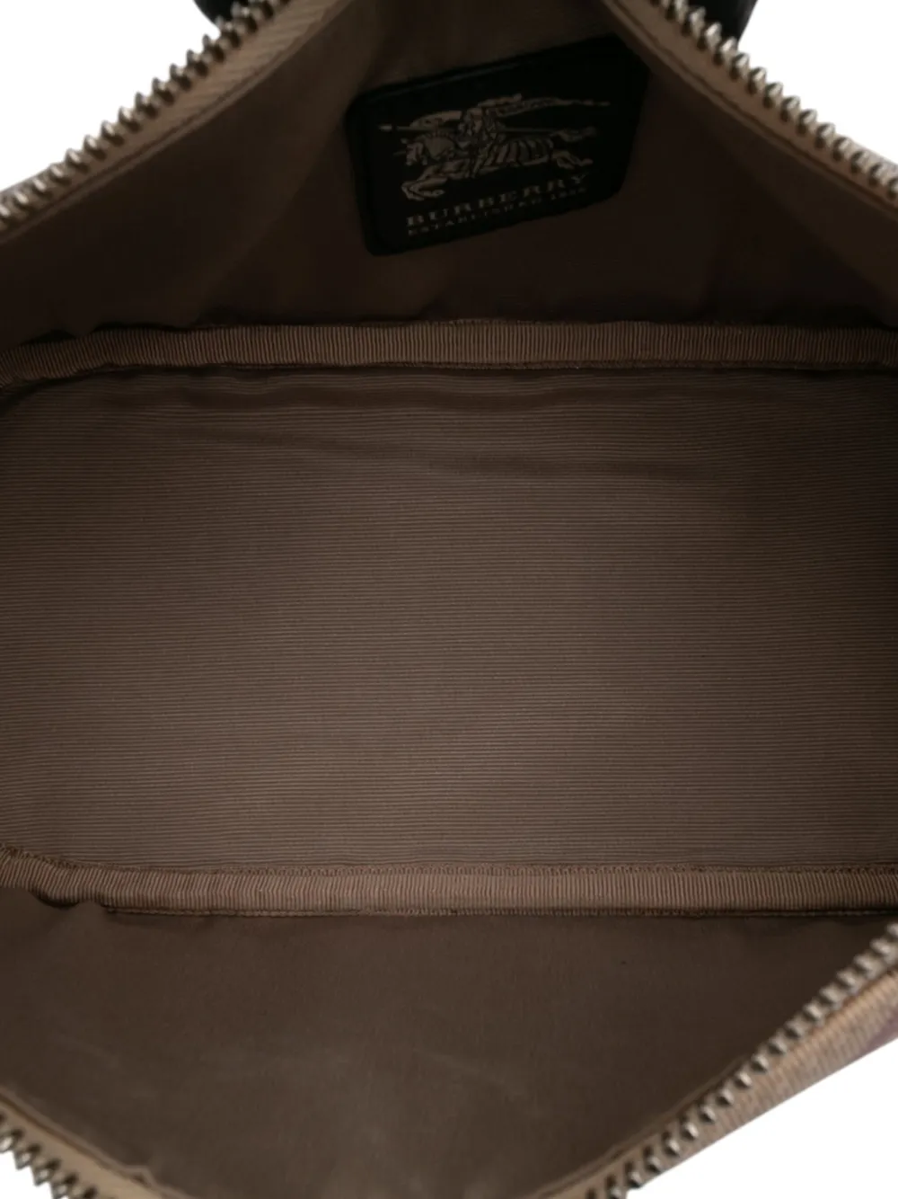 Pre-owned Burberry 2000-2017 Supernova Check Coated Canvas Shoulder Bag In Brown